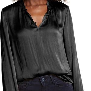 Paige Ana Ruffle Sleeve Blouse in Black